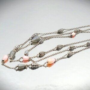 JOHN HARDY Sterling Silver Pink Opal & Moonstone Multistrand Necklace